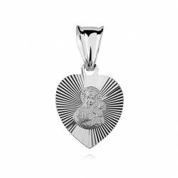 Medalik z Marią Matka Boska Częstochowska serce